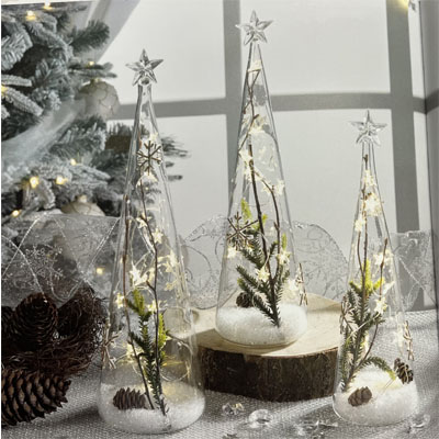 Cornici in argento: Albero Natale Luminoso con Decorazione h.25cm